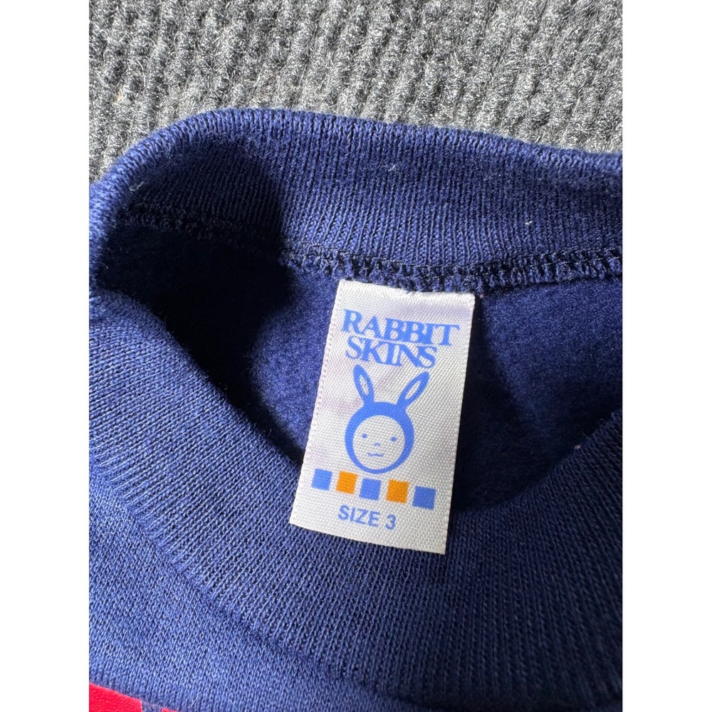 Vintage Rabbit Skins Ole Miss Cheer Team Navy Blue Sweatshirt‎ Dress Kids Size 3 - Picture 5 of 7